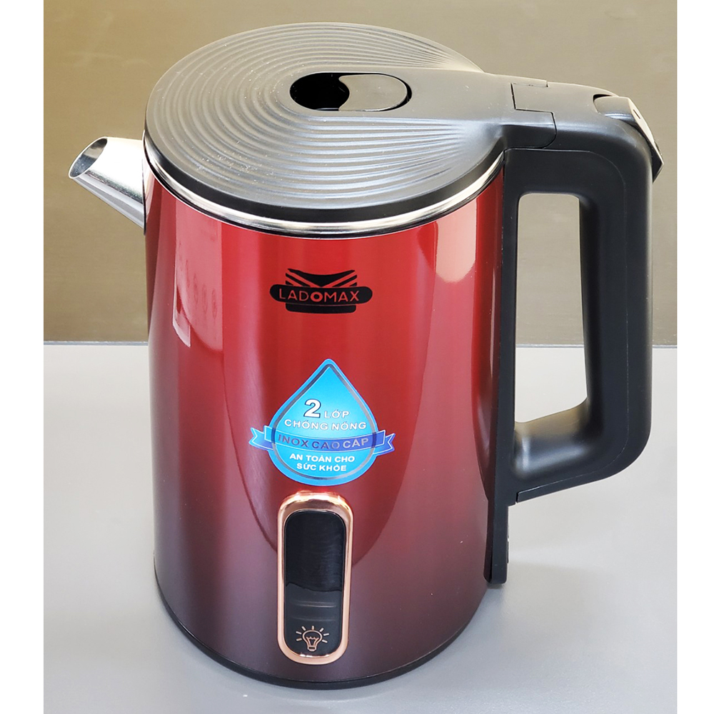 Ấm siêu tốc 2.5L Ladomax HA-826 thiết kế 2 lớp, lòng ấm bằng inox 304 không gỉ, tự ngắt khi đun cạn nước - Hàng chính hãng