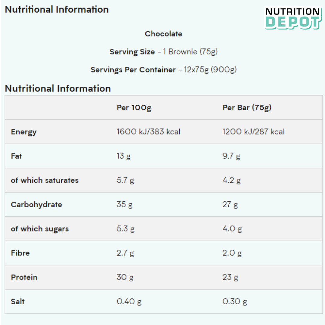 Bánh Protein Brownie Myprotein bổ sung năng lượng và Protein hộp 12 cái - Nutrition Depot Vietnam