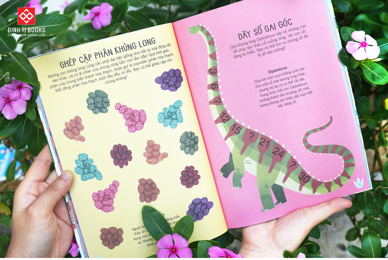 Sách-60++ trò chơi rèn luyện IQ: Thế giới khủng long - Đinh Tị Books