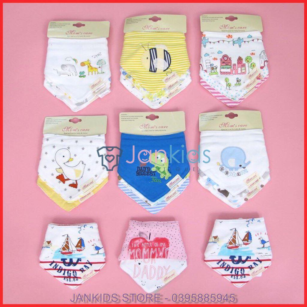 Set 3 chiếc yếm tam giác có cúc bấm Momcare cho bé
