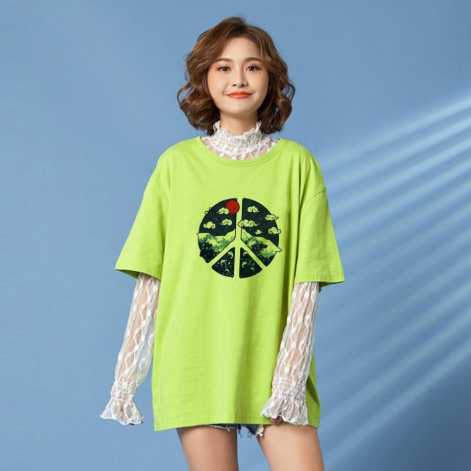 Áo Thun Tay Lỡ In Mây và Núi