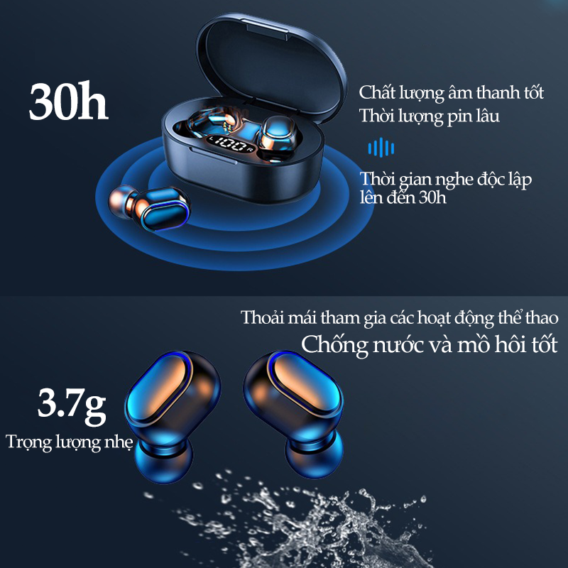 Tai Nghe Bluetooth Không Dây Lord Tiger Bluetooth 5.3 TWS Micro Ghi Âm Điện Thoại The Deosd - Hàng Chính Hãng