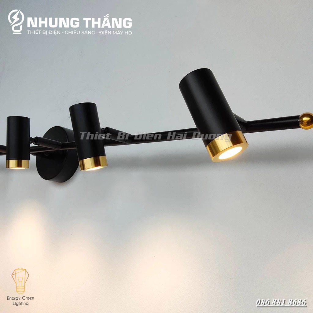 Đèn soi tranh 6028-6 LED Trang Trí Hiện Đại - Ánh Sáng Vàng - Điều Chỉnh Được Góc Chiếu