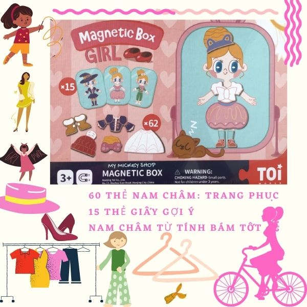 XẾP HÌNH NAM CHÂM HÃNG TOI CHỦ ĐỀ CÔ GÁI MAGNET PUZZLE GIRL