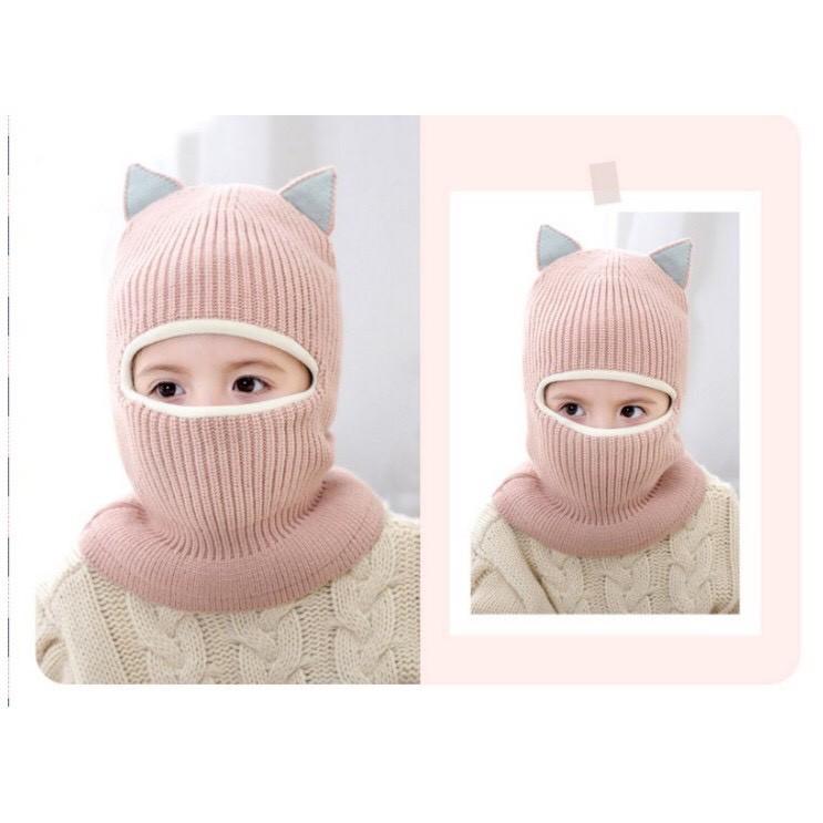 Mũ len chùm cổ cho bé mẫu Ninja