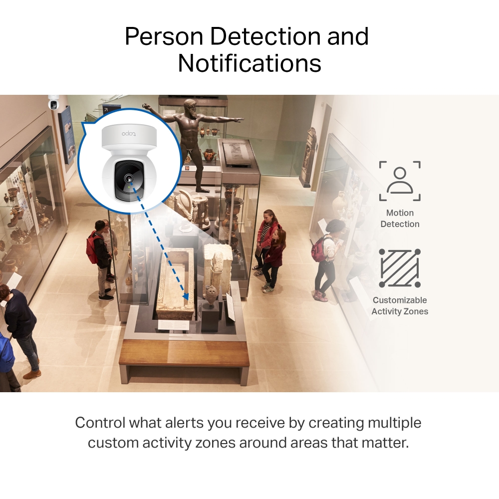 Camera WiFi TPLink Tapo C212 3.0MP Chuẩn 2K Đèn hồng ngoại Âm thanh 2 chiều Quay 360° Hỗ trợ cổng LAN - Hàng chính hãng FPT phân phối