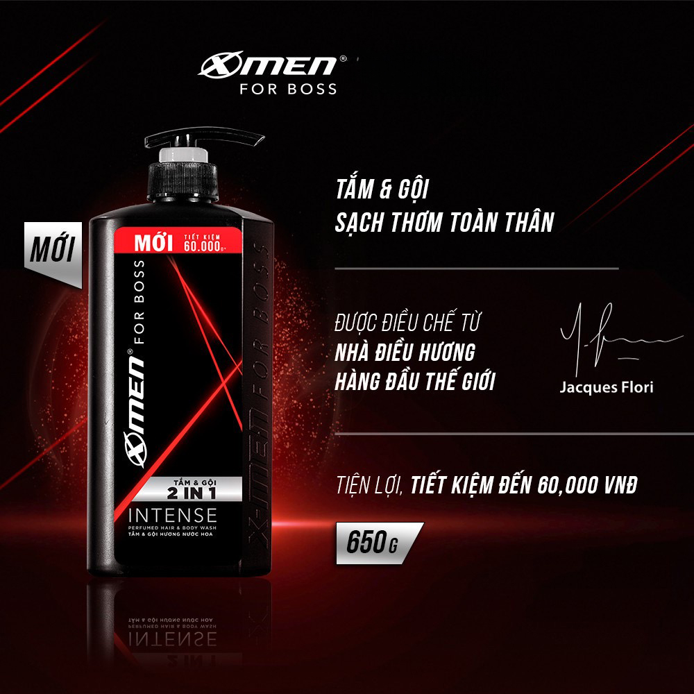 TẮM GỘI 2IN1/3IN1 XMEN FOR BOSS 650G/630G