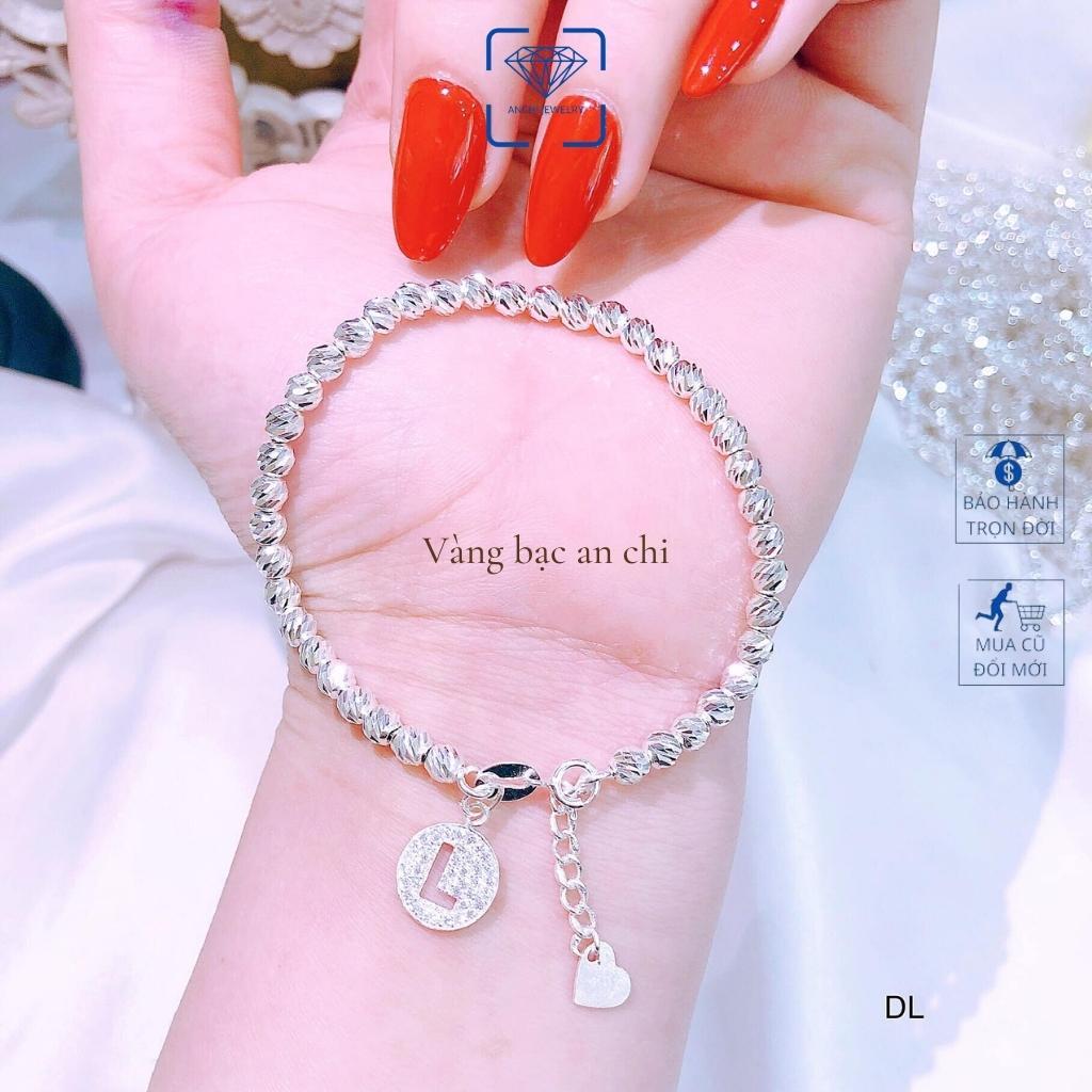 Vòng tay bi bạc 6mm phay sáng lấp lánh cực cute, trang sức bạc Anchi jewelry