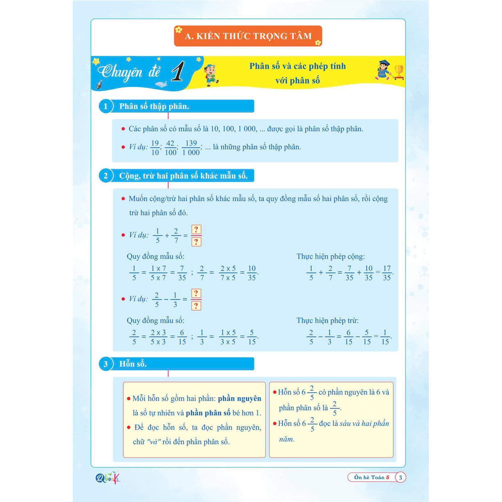 Ôn Hè TOÁN 5 (Chương Trình Mới) - Bản Quyền