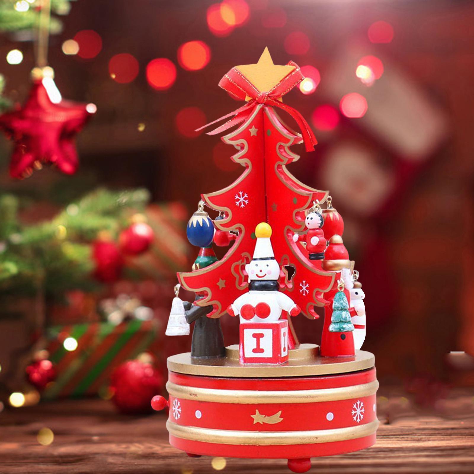 Creative Wooden Music Box Rotating Toy for Desktop Home Ornament