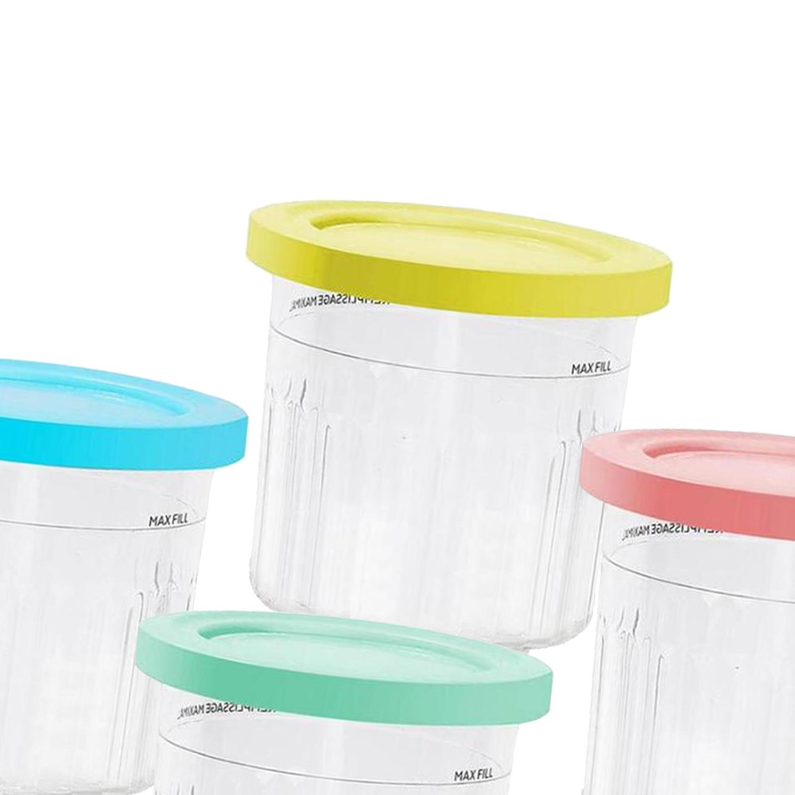 4Pcs Dessert Container Leakproof Ice Cream Pint Cup for Soup Ice Cream Maker