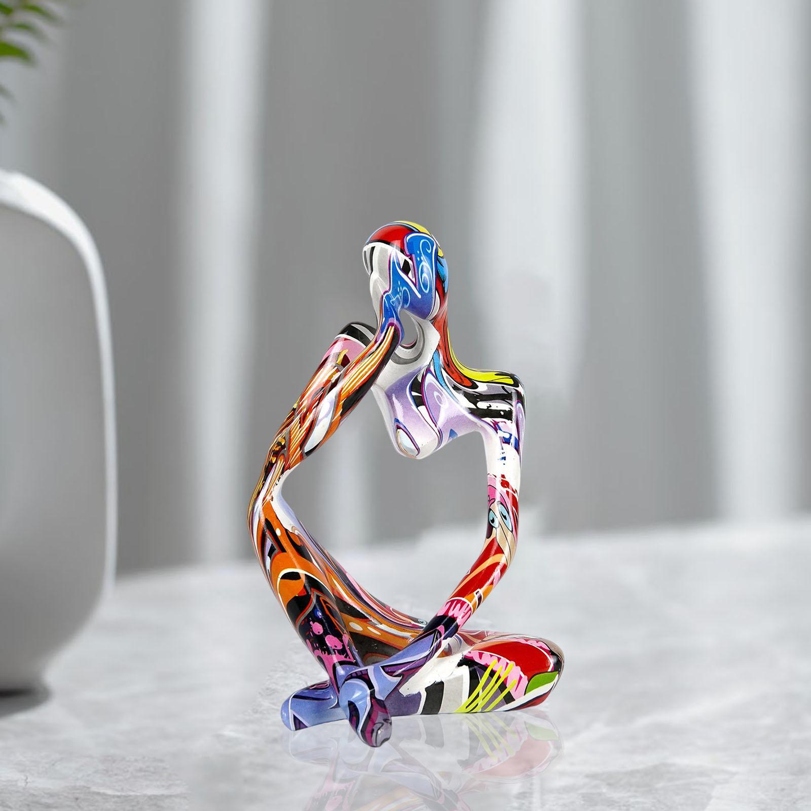 Abstract Thinker Statue Ornament Art Decorative Craft for Table Party