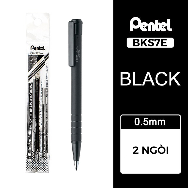Ruột Bút Bi Nhật Bản Pentel BK250 - BKS7E | Ngòi 0.7mm | Ngòi bút bi Pentel BK250
