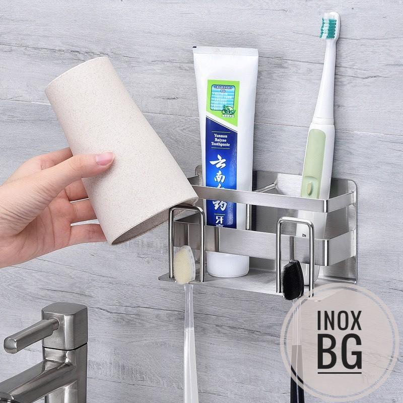KỆ CẮM BÀN CHẢI, KEM ĐÁNH RĂNG, CỐC DÁN TƯỜNG