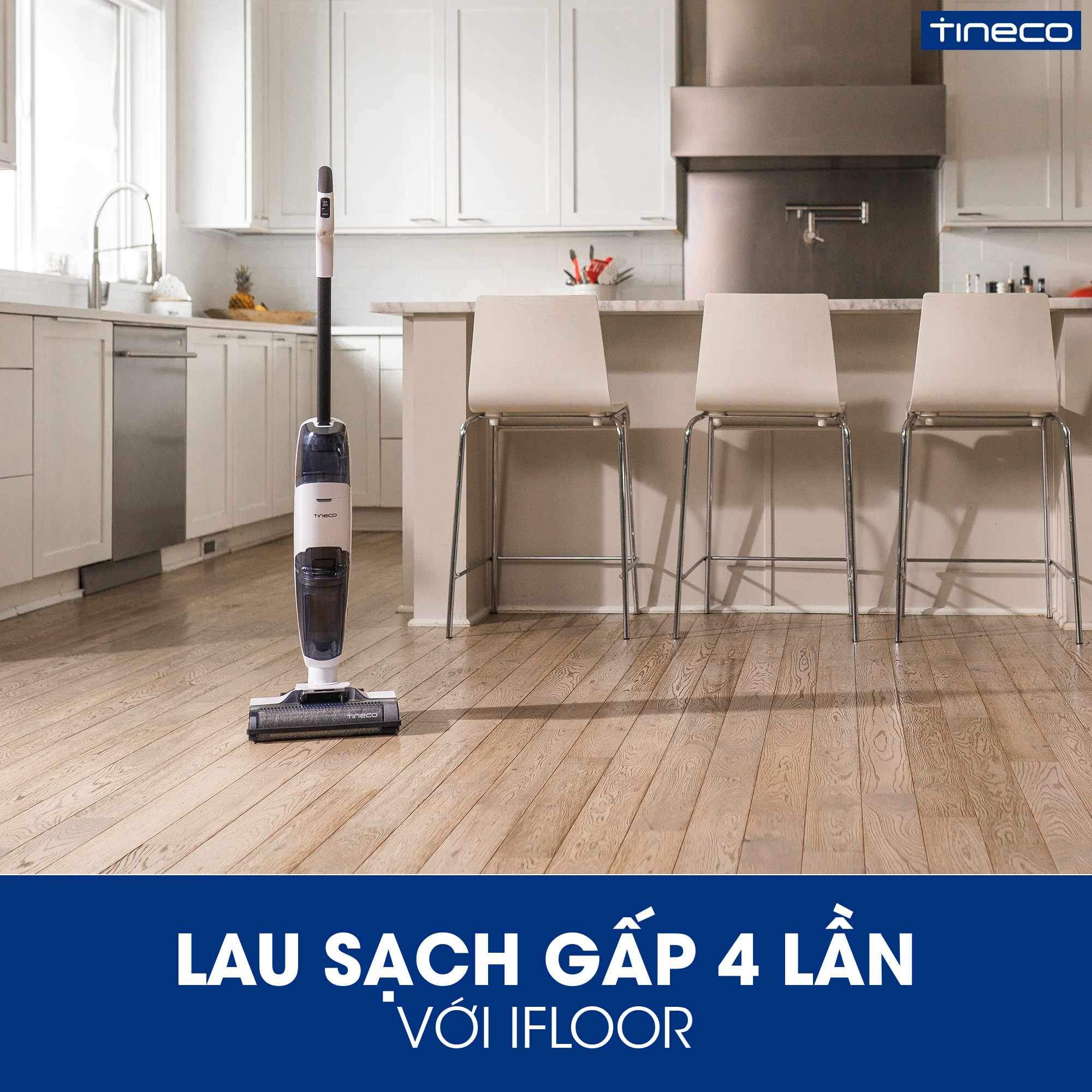 Combo Máy Hút Bụi Lau Nhà Không Dây Tineco Ifloor 2 - Hút Và Lau 2in1 - Tự Vệ Sinh Trục Lăn + Trục Lăn + Nước Lau Sàn