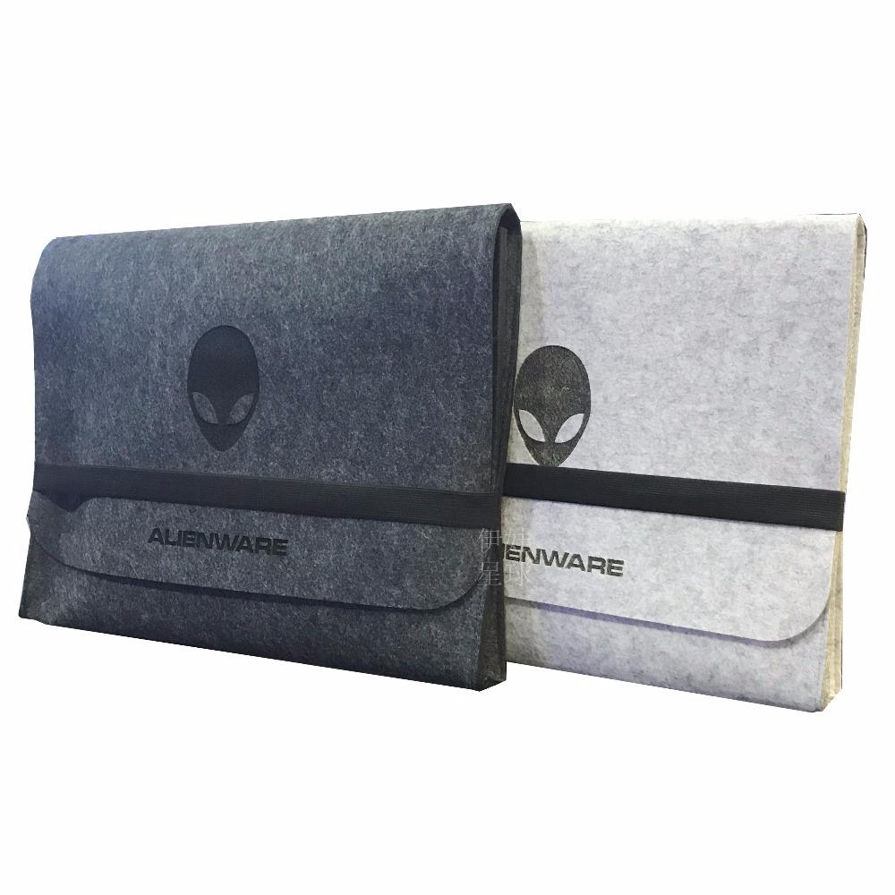 Cảm Thấy Vải Len Kẹp Túi Cặp Sách Bao Da Ốp Lưng Bộ Xe Đẩy Ốp Lưng Bảo Vệ Cho Alienware 18/17/15/14/13 inch