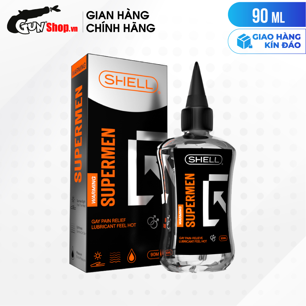 Gel bôi trơn hậu môn nóng ấm Shell Supermen Warming - Chai 90ml | GUNSHOP VIỆT NAM