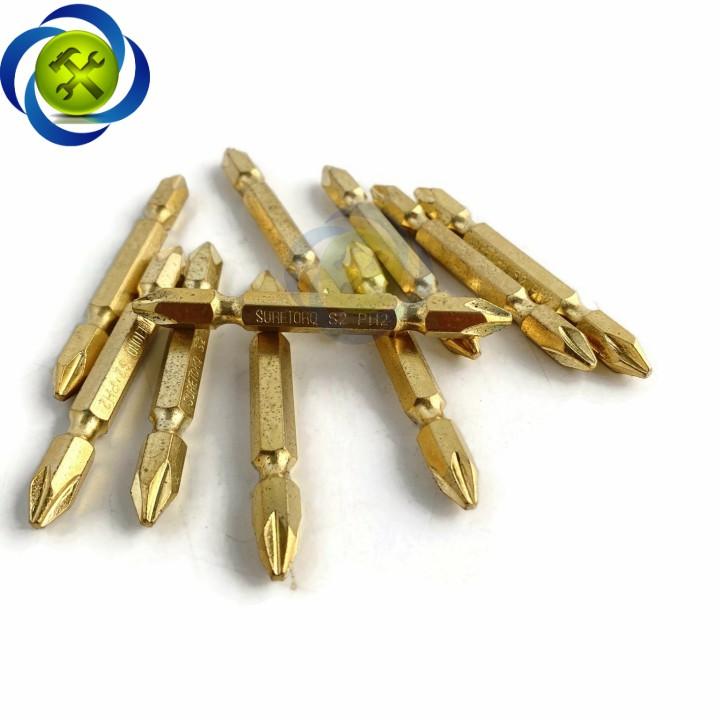 Mũi vặn vít 2 đầu PH2 Suretorq 1673-0302 PTCH màu vàng dài 65mm