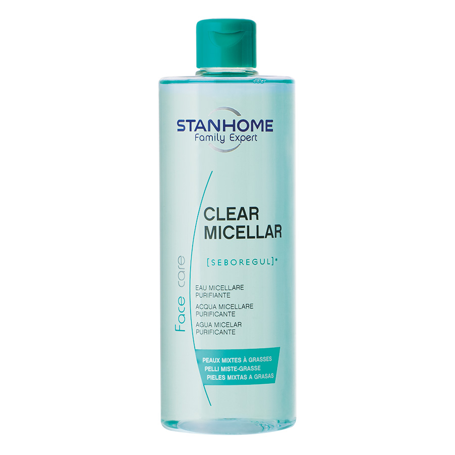 Nước Rửa Mặt Và Tẩy Trang 2 In 1 Cho Da Dầu Mụn Clear Micellar Stanhome - Da Nhạy Cảm (400ml)