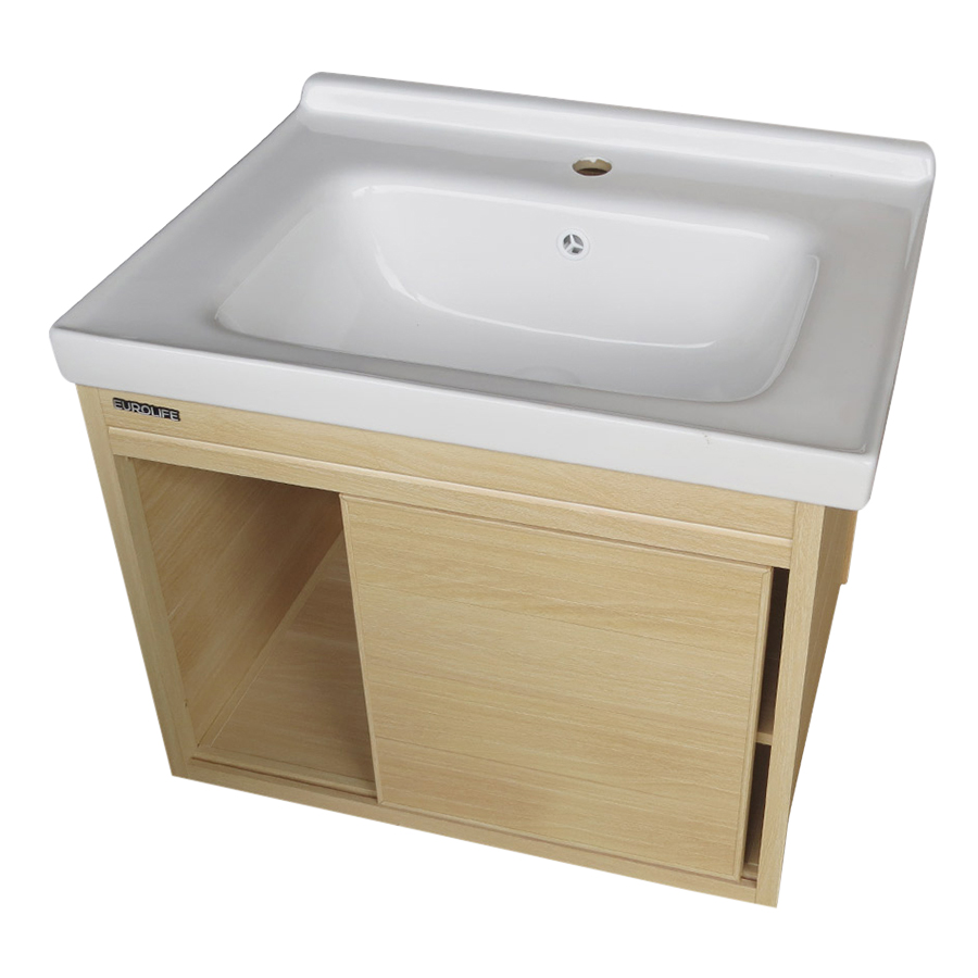 Bộ Tủ Lavabo Hợp Kim Nhôm Chịu Nước Eurolife BLV-AL05 (Nâu Nhạt)