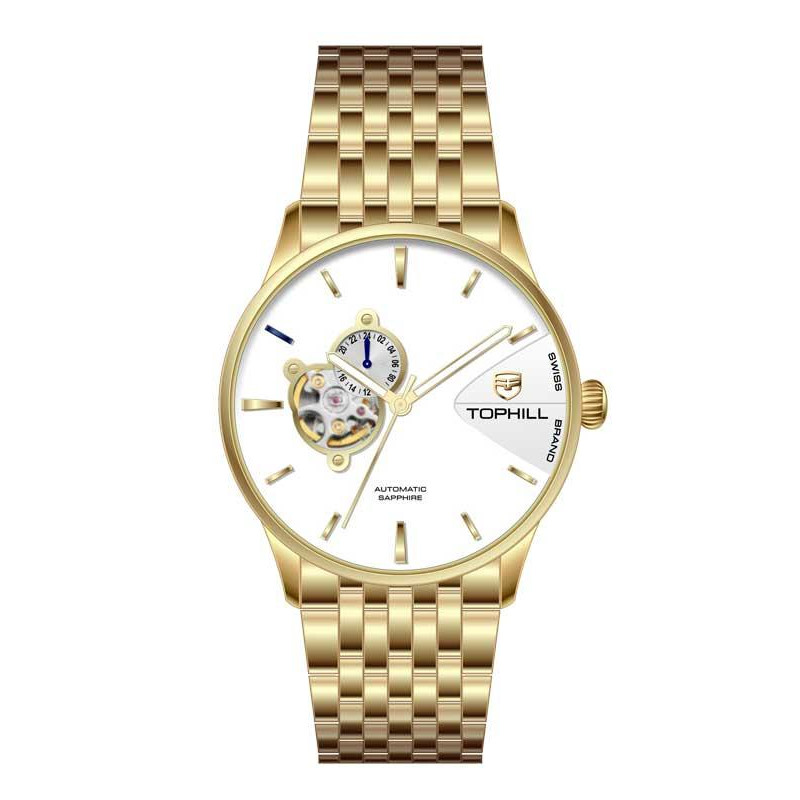 ĐỒNG HỒ TOPHILL TW083G.S2258 Dây và vỏ thép 316L, máy automatic, kính sapphire