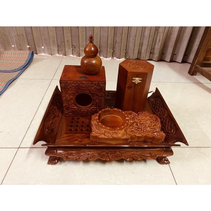 Combo khay trà 5 món gỗ hương đá