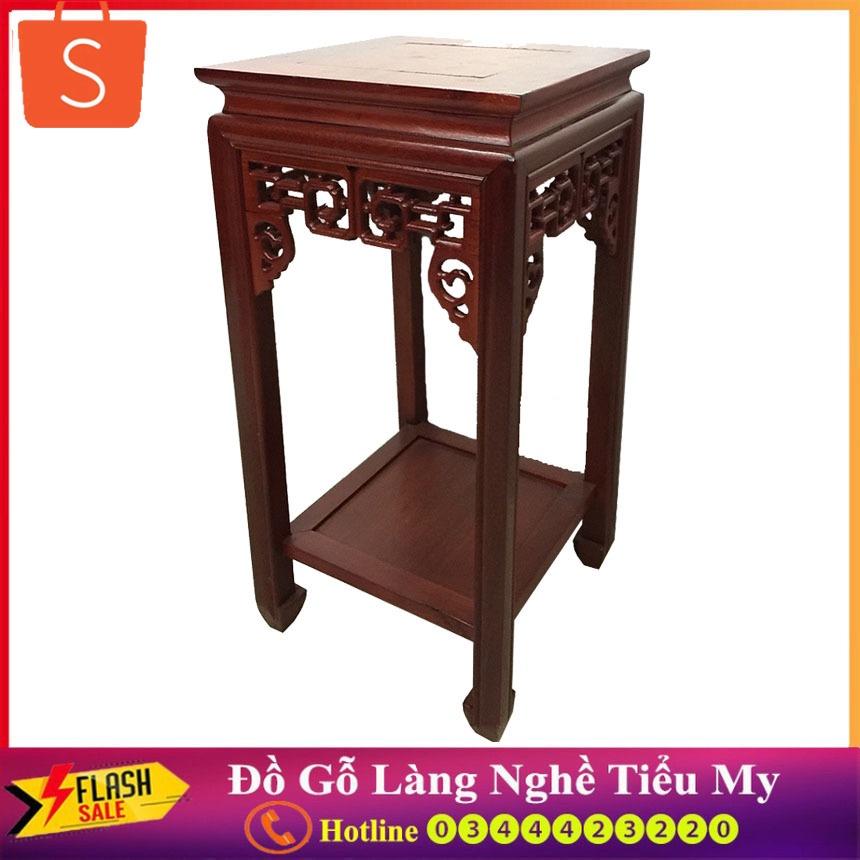 Đôn Vuông Gỗ Gụ Trạm Chiện Kích Thước 30 X 30 x 80cm