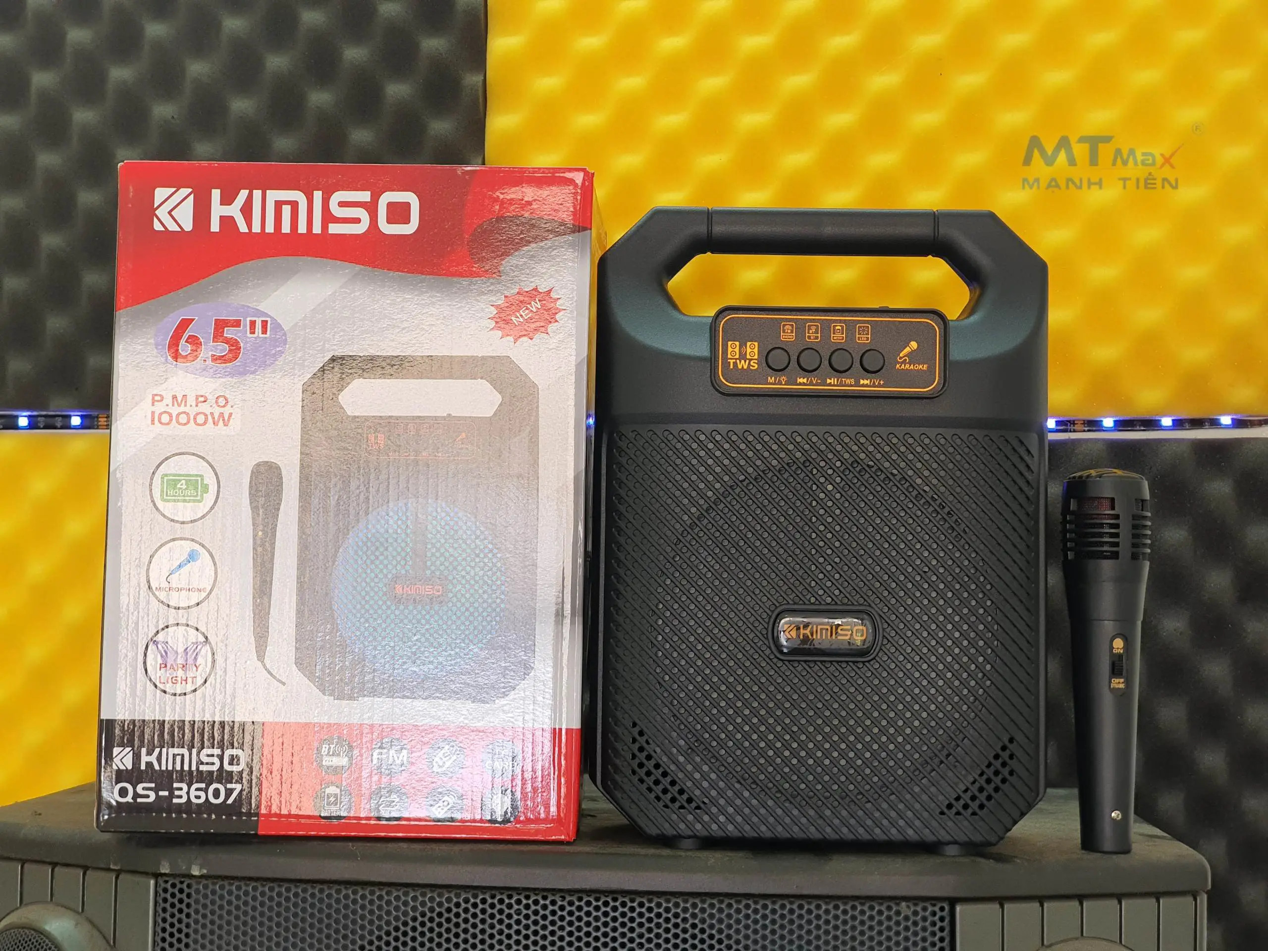 Loa karaoke Kèm Mic Kimiso QS 3607 chất âm khá kích thước nhỏ gọn karaoke mang đi chơi đi du lịch công suất 20W