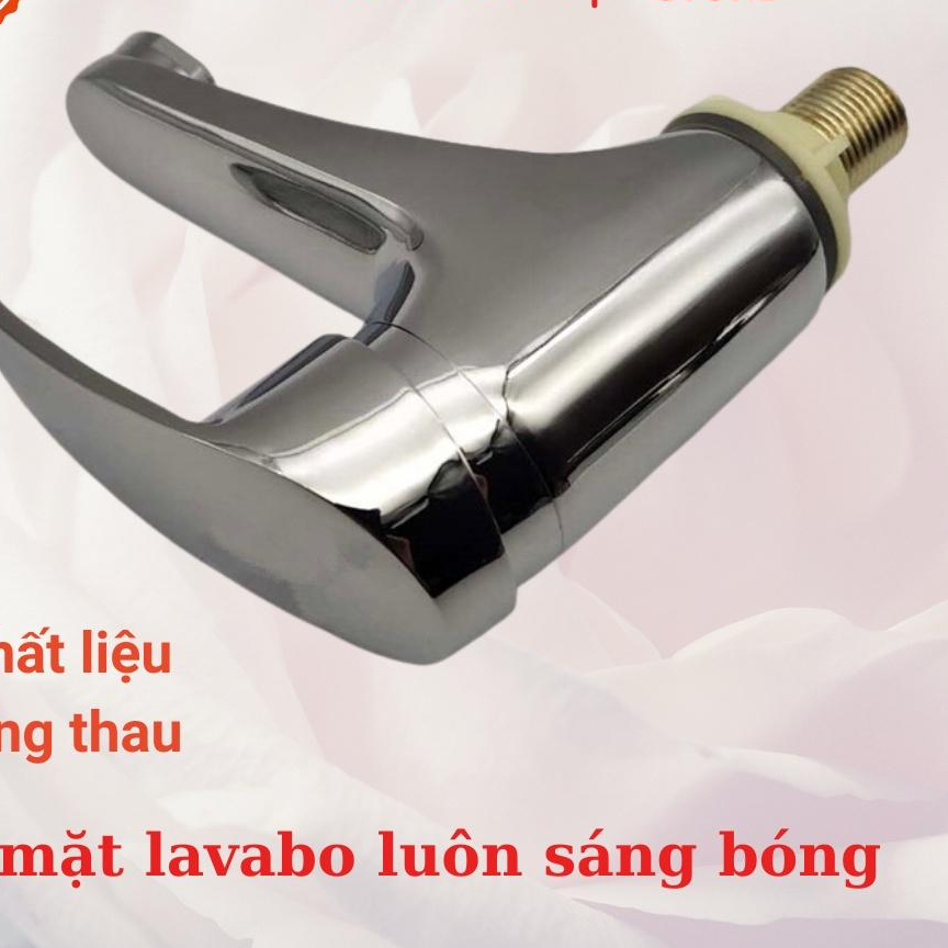 Vòi lavabo lạnh thân lùn chất đồng thau sáng bóng cao cấp phong cách hiện đại tiêu chuẩn châu âu