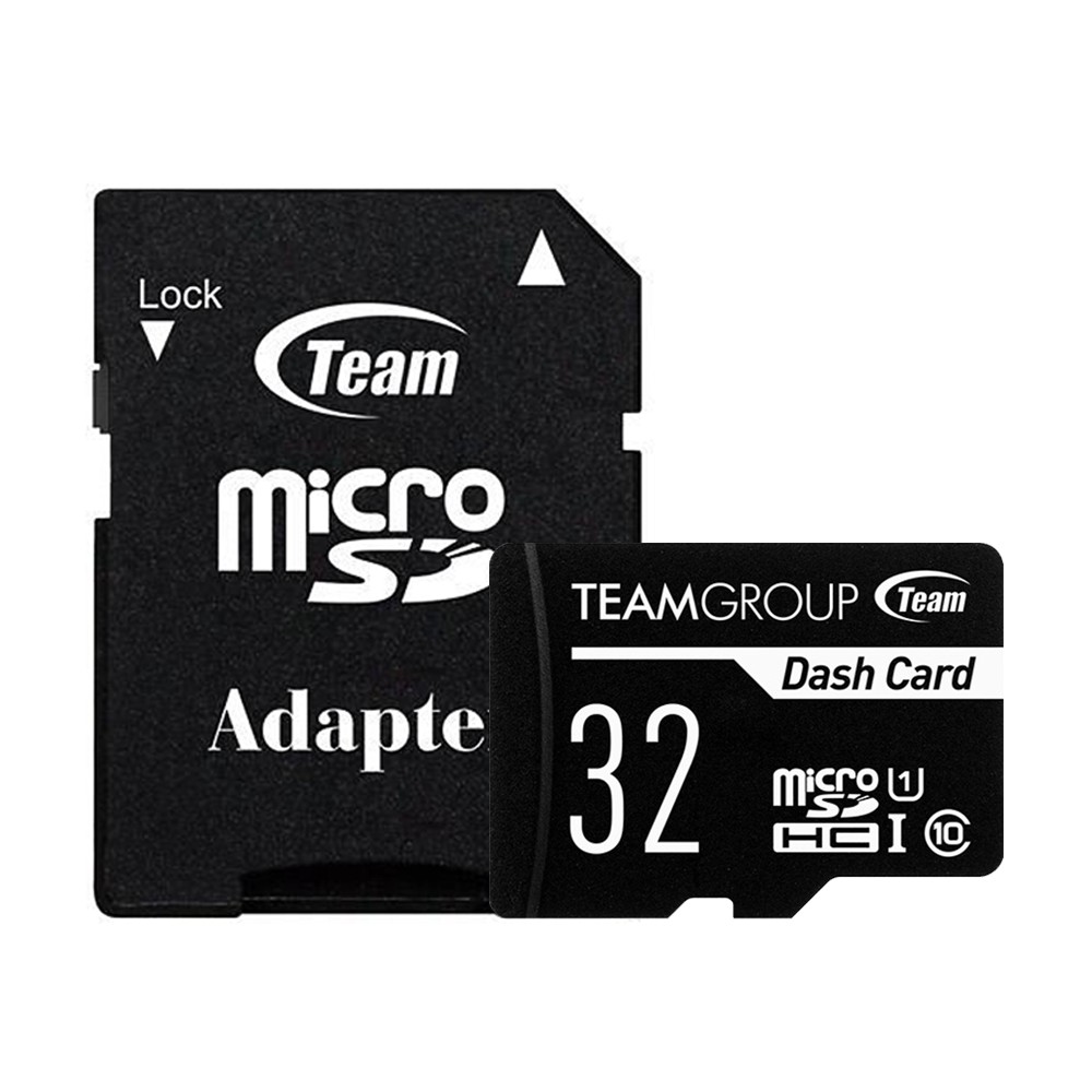 Thẻ nhớ 32gb Dash Card chuyên dụng cho Camera up to 80MB/s  microSDHC Team class 10 U1 (Đen) - Hàng Chính Hãng