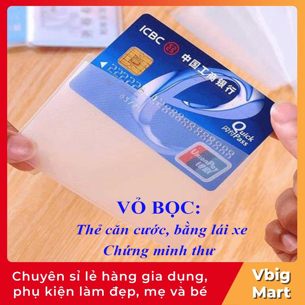 Vỏ bọc thẻ căn cước bằng lái thẻ tín dụng trong suốt gồm 2 miếng (VBT08)