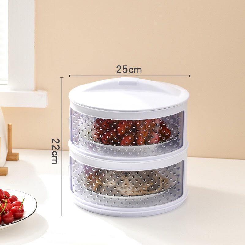 Lồng bàn nhiều tầng giữ nhiệt 5 gấp gọn thông minh đậy thức ăn mini đa năng nhựa trong suốt
