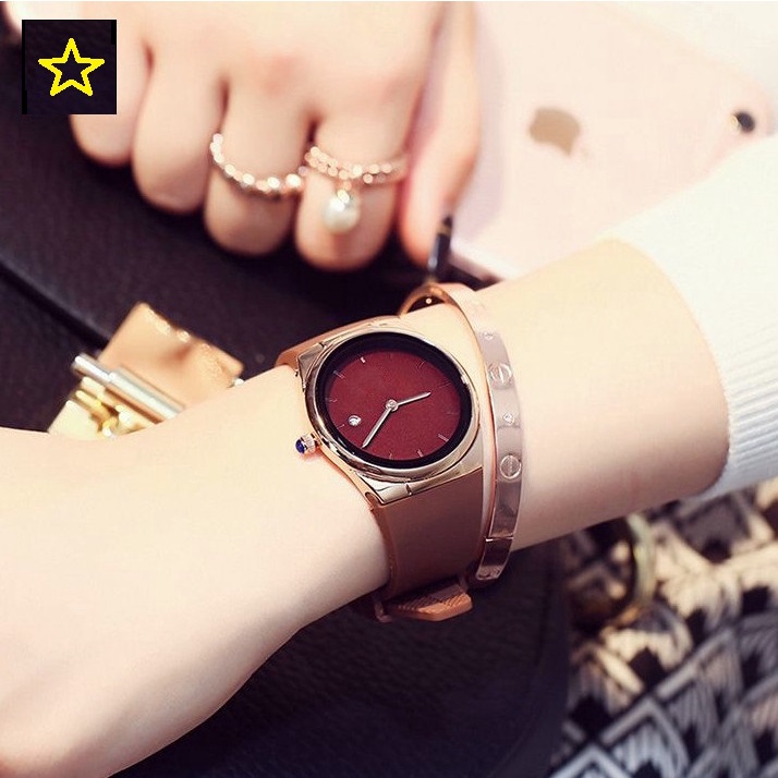 Đồng hồ thời trang nữ DOHORA VN DSDH103 mặt tròn có lịch dùng pin mẫu mới cực hot máy pin chống nước sinh hoạt nhẹ dây Silion dành cho học sinh cấp 2 sinh viên - Hàng nhập khẩu