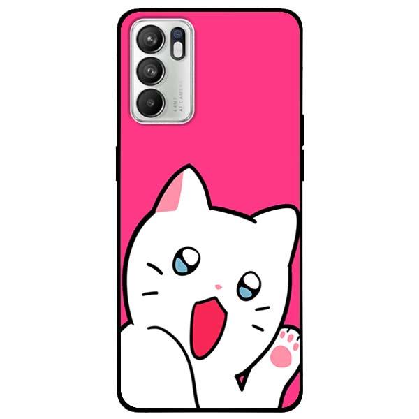 Ốp lưng dành cho Oppo Reno 6 - Reno 6 5G - Reno 6Z 5G - Mèo Trắng Dễ Thương