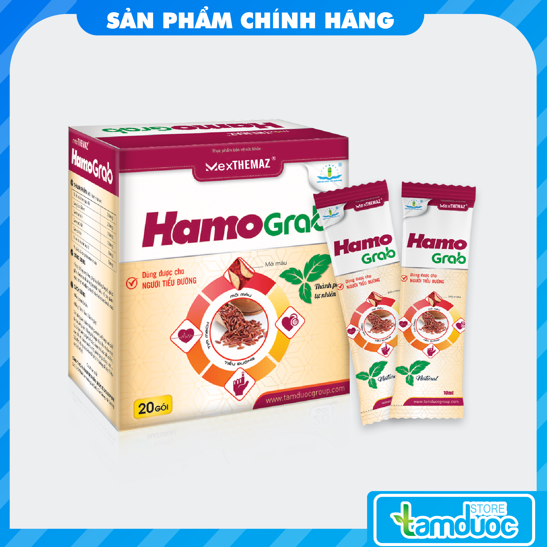 HAMO GRAB Hỗ Trợ Hạ Mỡ Máu, Bảo Vệ Tim Mạch Dùng Được Cho Người Tiểu Đường