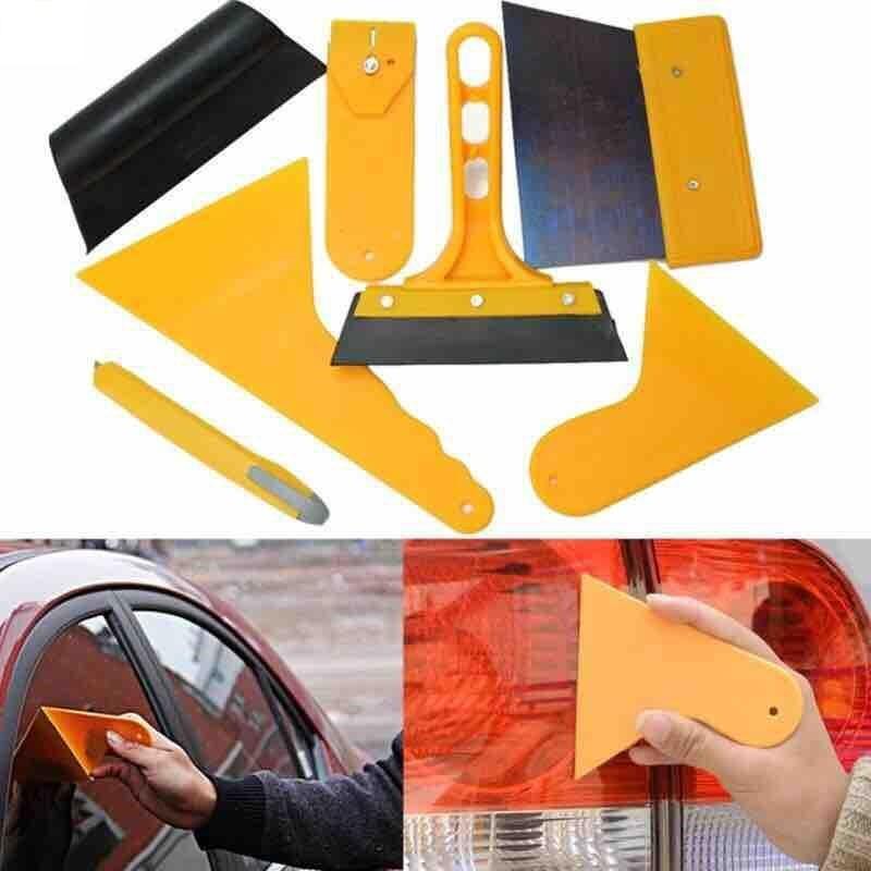 Bộ dụng cụ dán phim cách nhiệt, dán decal ô tô 7 món - Bộ dụng cụ cạo, tháo decal, phim cách nhiệt xe hơi.