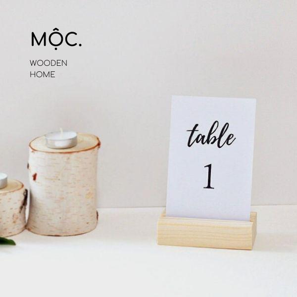 Chân Đế Gỗ Để Lịch Bàn / Ảnh / Namecard / Menu / Đánh Số Bàn Tiệc - Mộc. Home