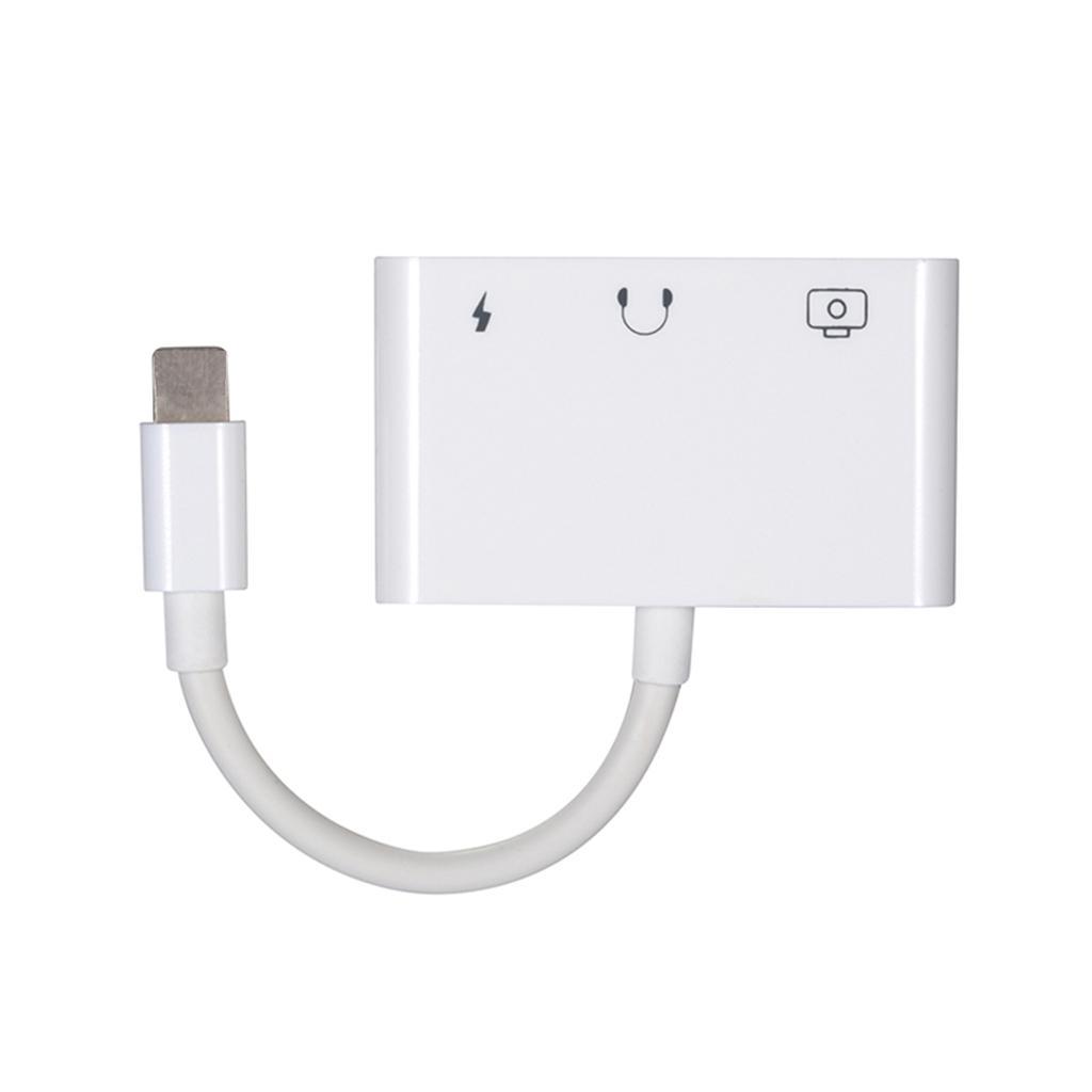 OTG USB 3.5mm Audio Video Charger Adapter Hub Converter Cable for Apple iPad