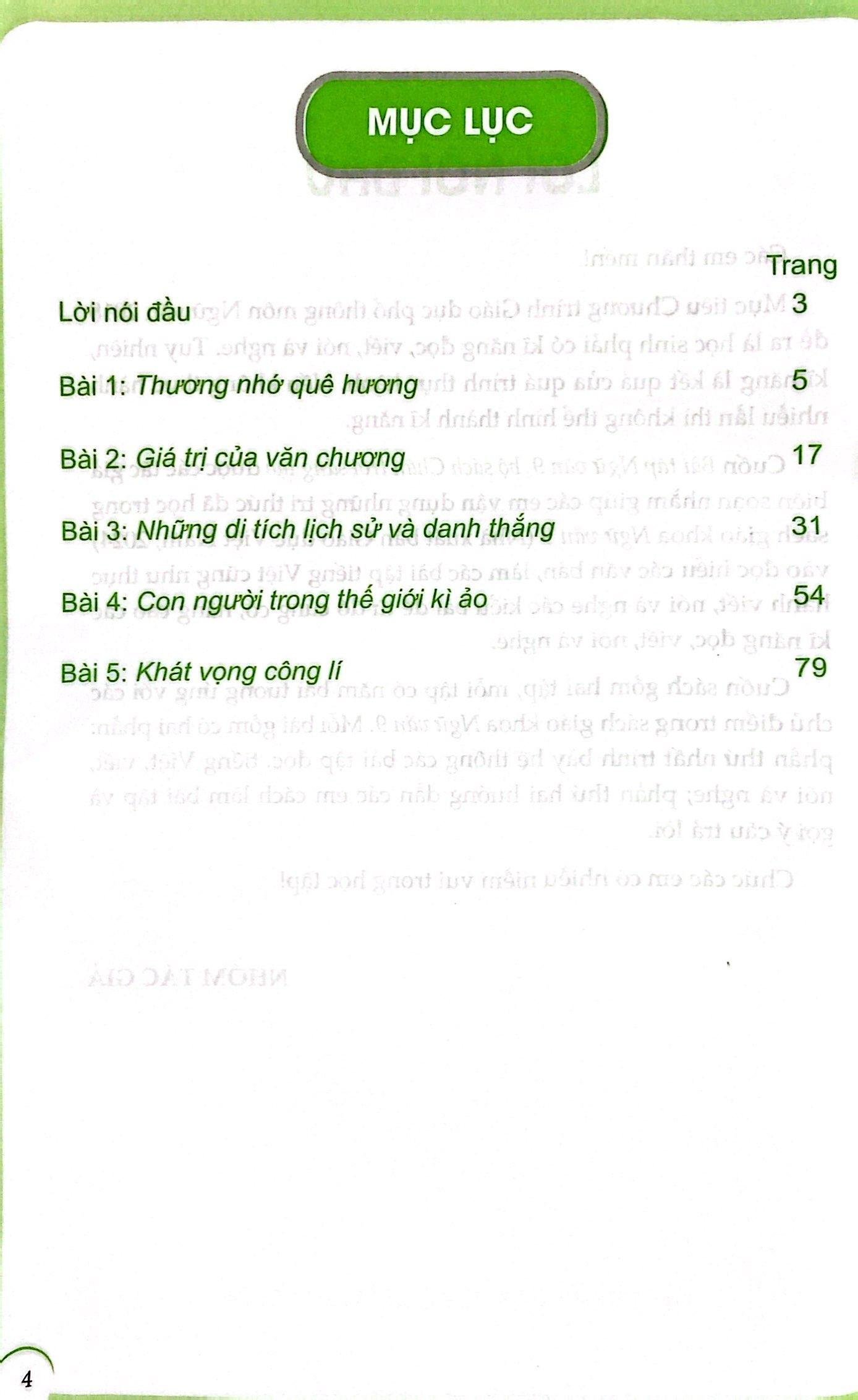 Bài Tập Ngữ Văn 9 - Tập 1 (Chân Trời) (Chuẩn)