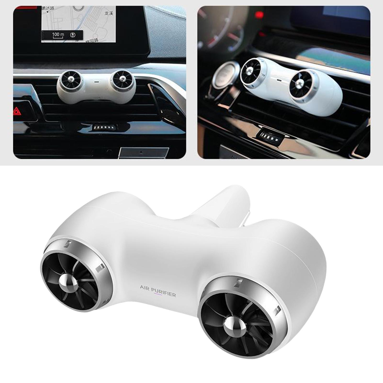Premium Car Air Purifier Smoke Pet Smell Odor Negative Ion  White