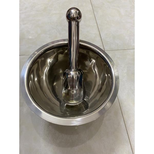 Bộ cối chày inox 304 sáng bóng không rỉ độ bền cao
