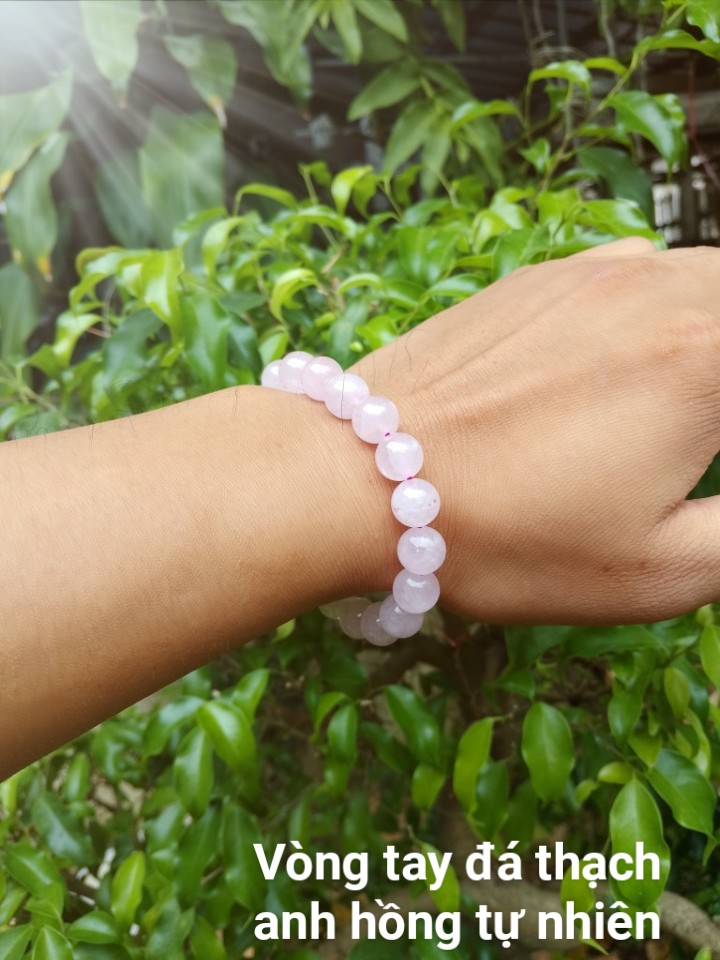 Vòng Tay Phong Thủy Đá Thach Anh Hồng Mệnh Hỏa , Thổ - Đá Phong Thủy