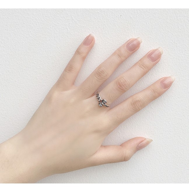 Nhẫn Bạc Nữ | Nhẫn Nữ Bạc Thái Hình Nơ - Móc Xích Cá Tính N1717 - Bảo Ngọc Jewelry