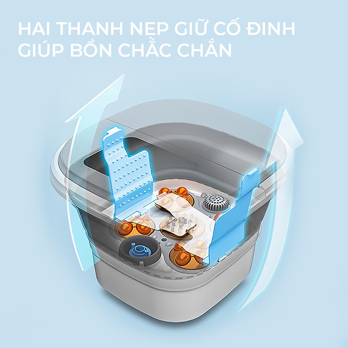 Bồn Ngâm Chân Massage Gấp Gọn SEKA SK-195 Con Lăn Tự Động Làm Nóng Và Giữ Ấm Nước, Có Điều Khiển Cầm Tay