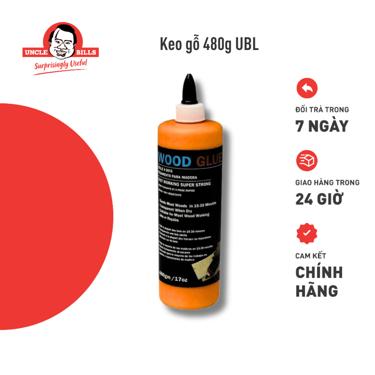 Keo Dán Gỗ 480g Uncle Bills HY0051
