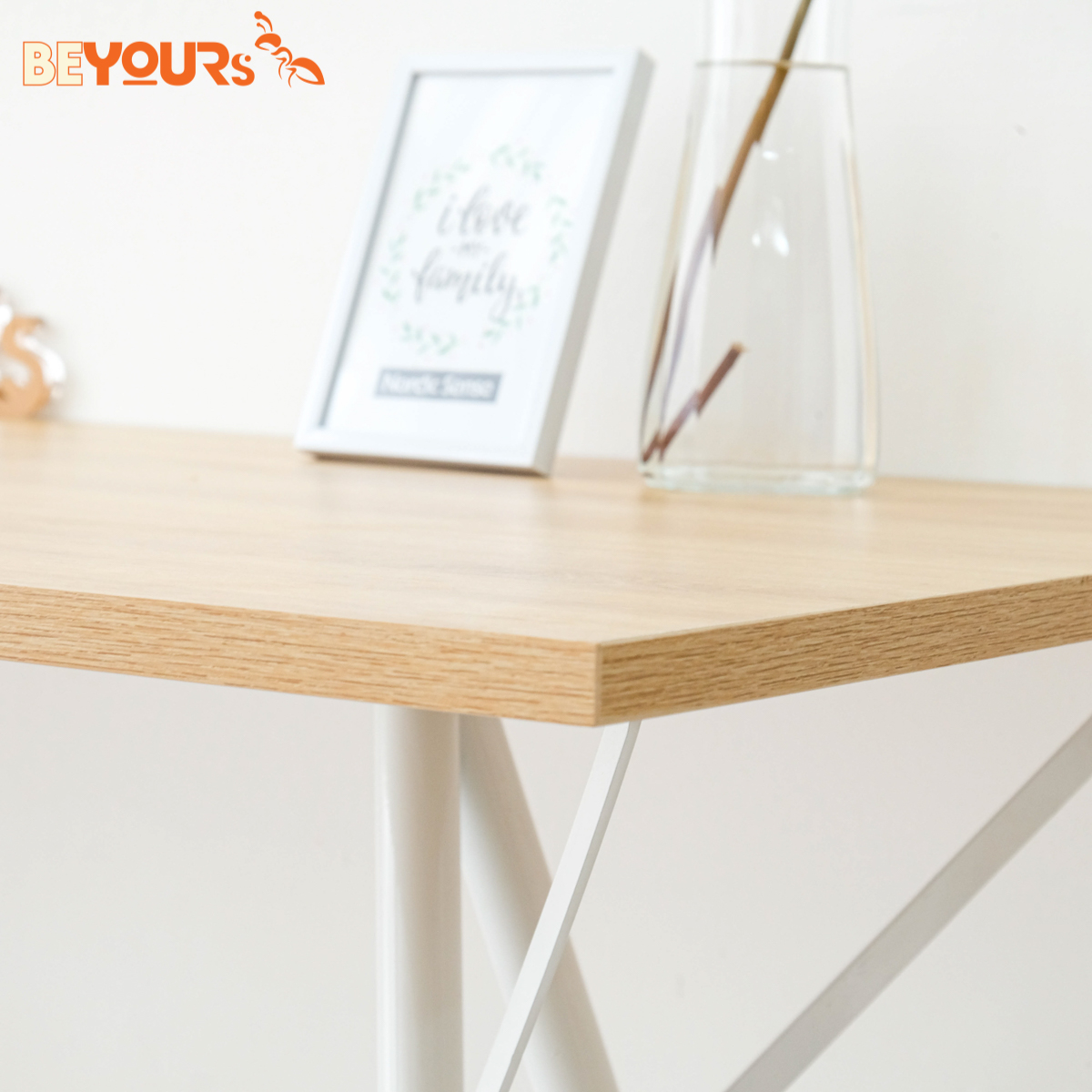 Bàn Làm Việc Bàn Học Gỗ Chân Sắt Simple Table Nội Thất Lắp Ráp Kiểu Hàn BEYOURs