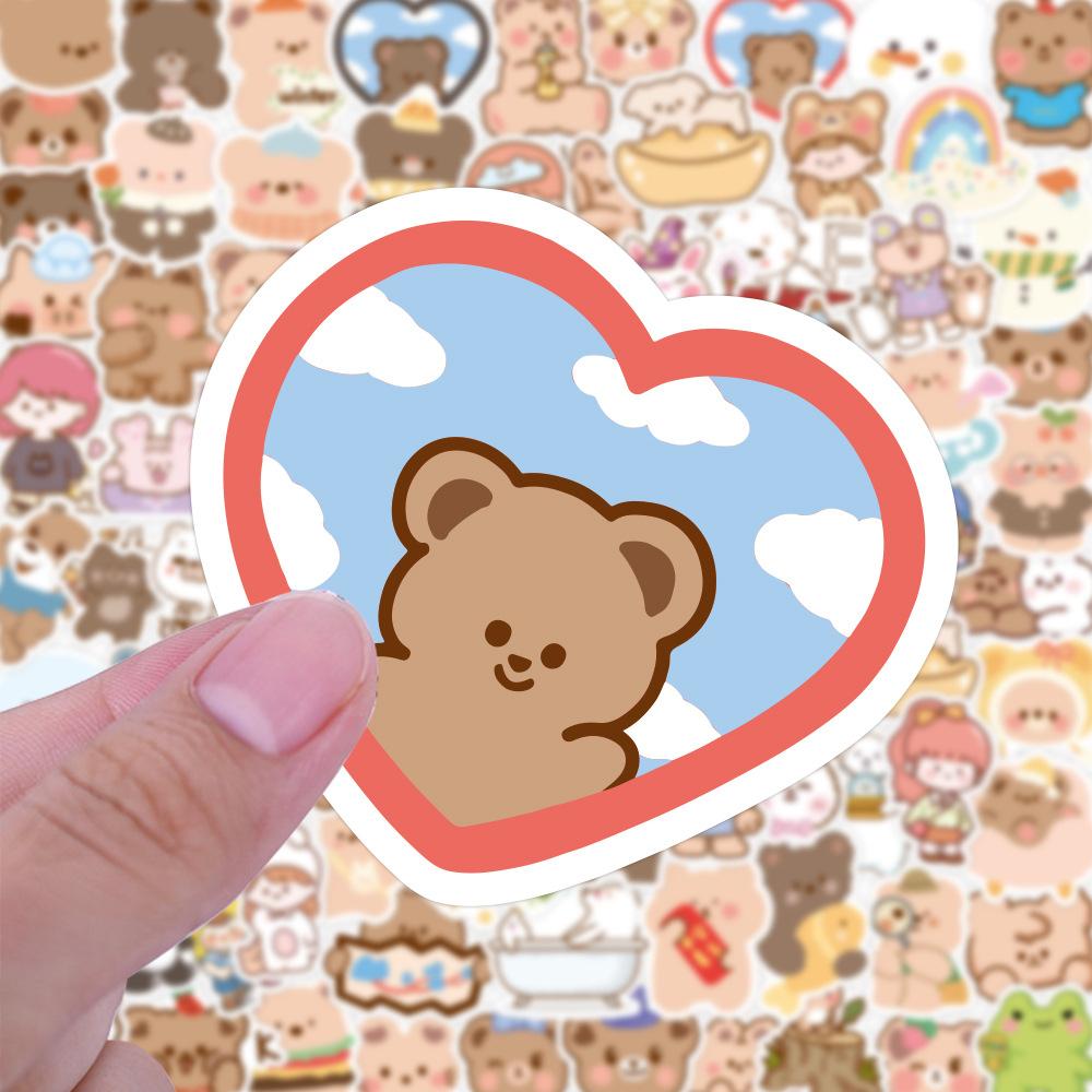 Sticker GẤU DỄ THƯƠNG hoạt hình cute trang trí mũ bảo hiểm,guitar,ukulele,điện thoại,sổ tay,laptop-mẫu S128