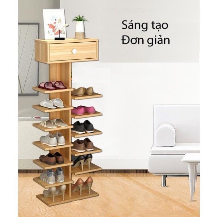 kệ giày gỗ 7 tầng 14 ngăn, kệ giày cây lOẠI TO - gỗ MDF