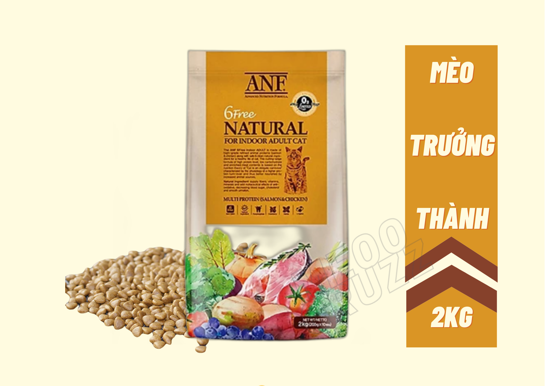 ANF-6FREE THỨC ĂN HẠT HỮU CƠ CHO MÈO LỚN 