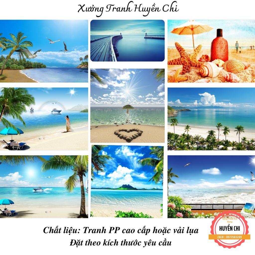 Tranh dán tường 3d trang trí phòng khách phòng ngủ,phong cảnh thiên nhiên- tranh Biển-Đặt theo kích thước yêu cầu